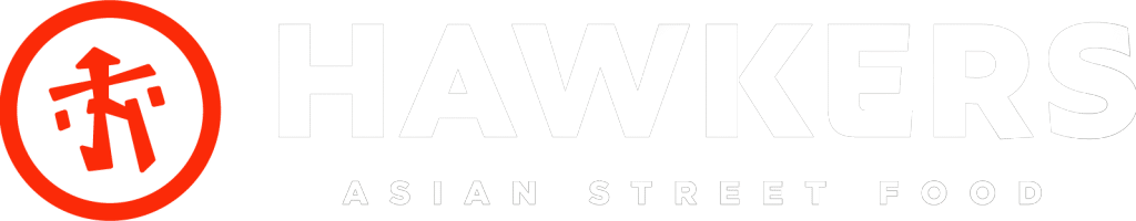 logo hawkers asian street food white